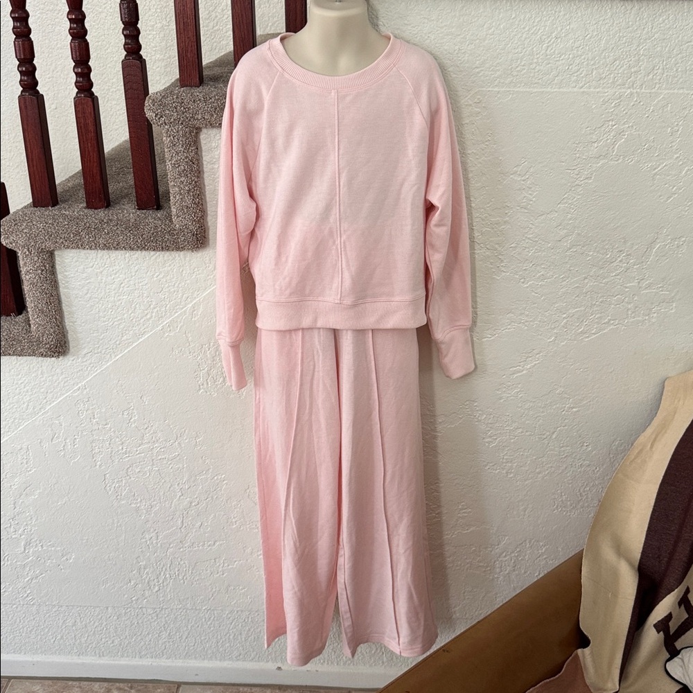 Yogalicious Girls Terry Walkabout Soft Pink Sweatshirt and Pants Set Sz NWOT
